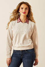 Ariat Womens Ariat Oatmeal Rope Logo Crew Neck Sweatshirt