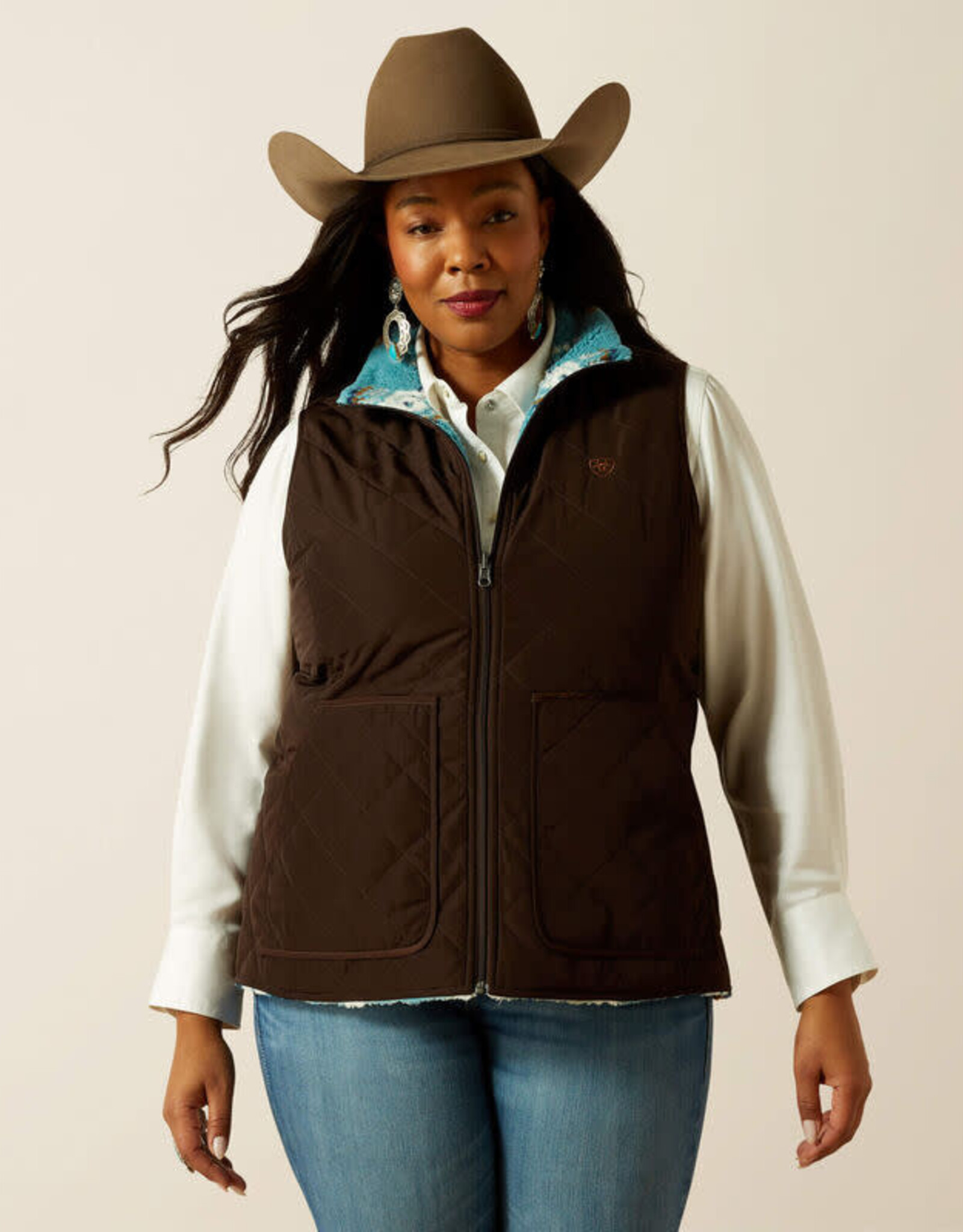 Ariat Ariats Womens Dilon 2.0 Insulated Fleece Reversible Vest ~ Plus Sizes