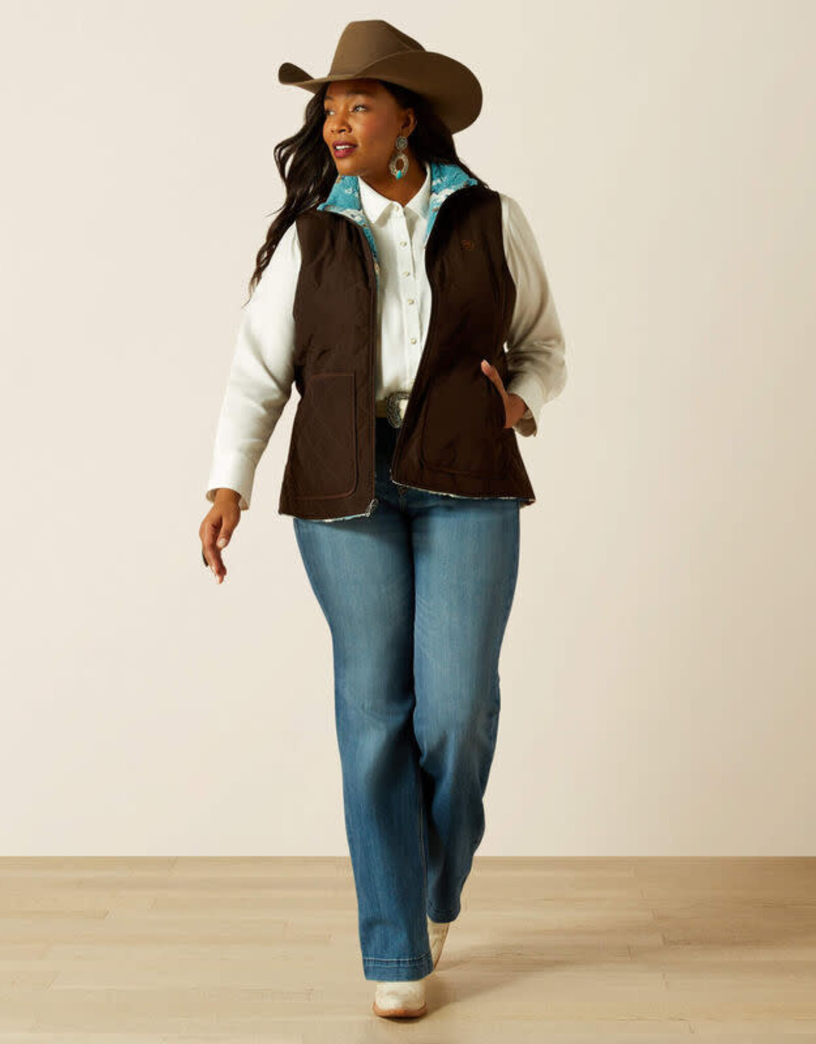 Ariat Ariats Womens Dilon 2.0 Insulated Fleece Reversible Vest ~ Plus Sizes