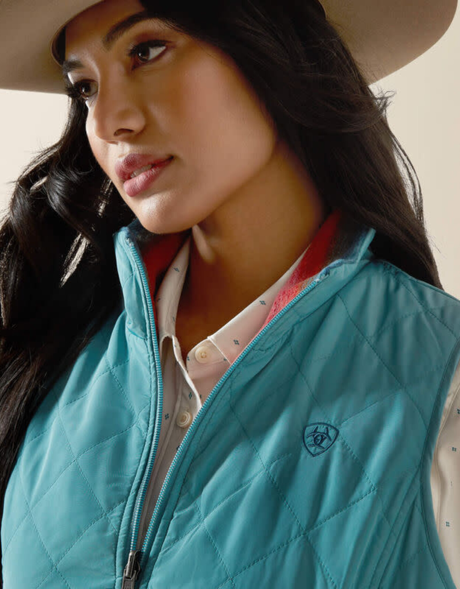 Ariat Ariats Womens Teal Dilon 2.0 Insulated Fleece Reversible Vest