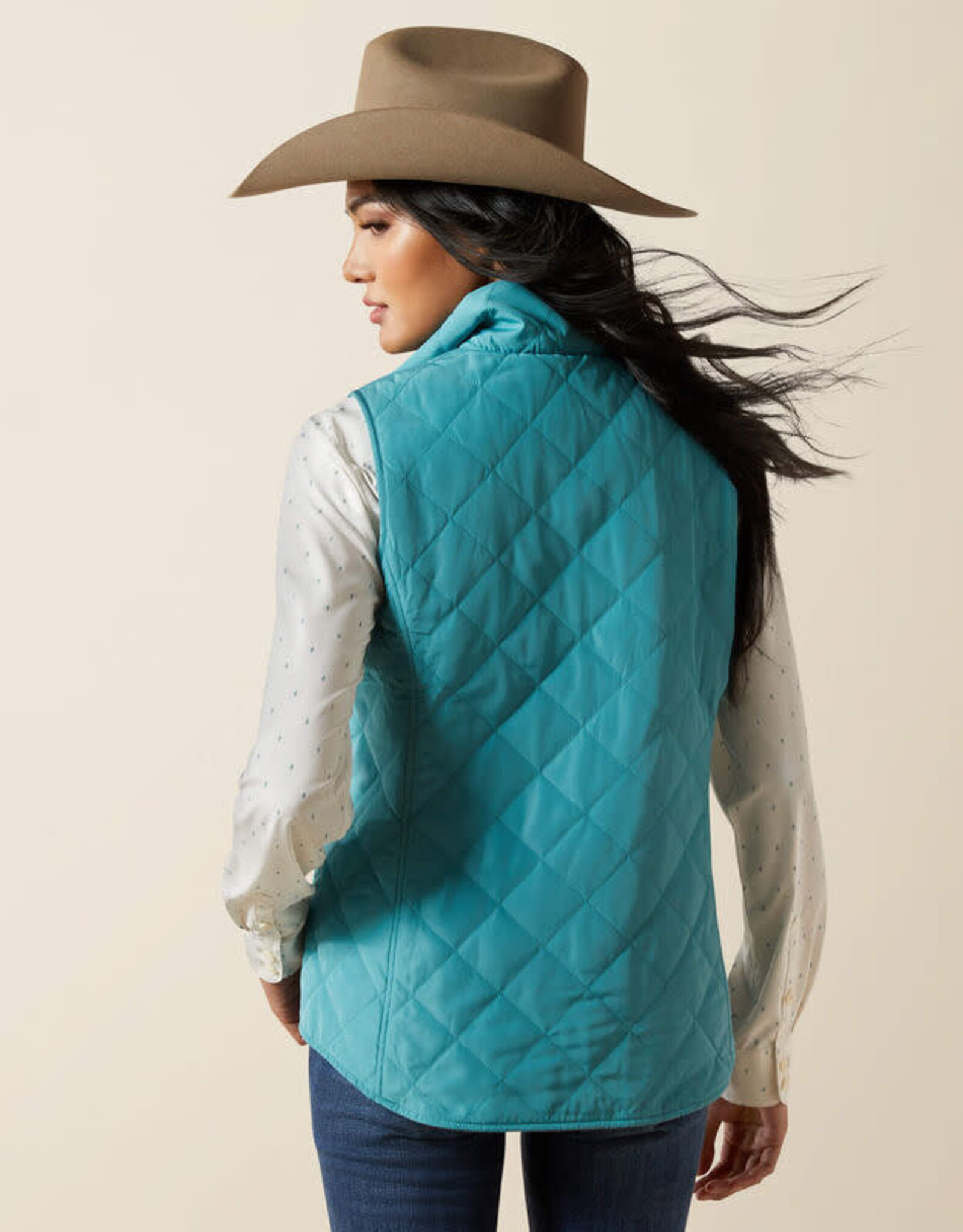 Ariat Ariats Womens Teal Dilon 2.0 Insulated Fleece Reversible Vest
