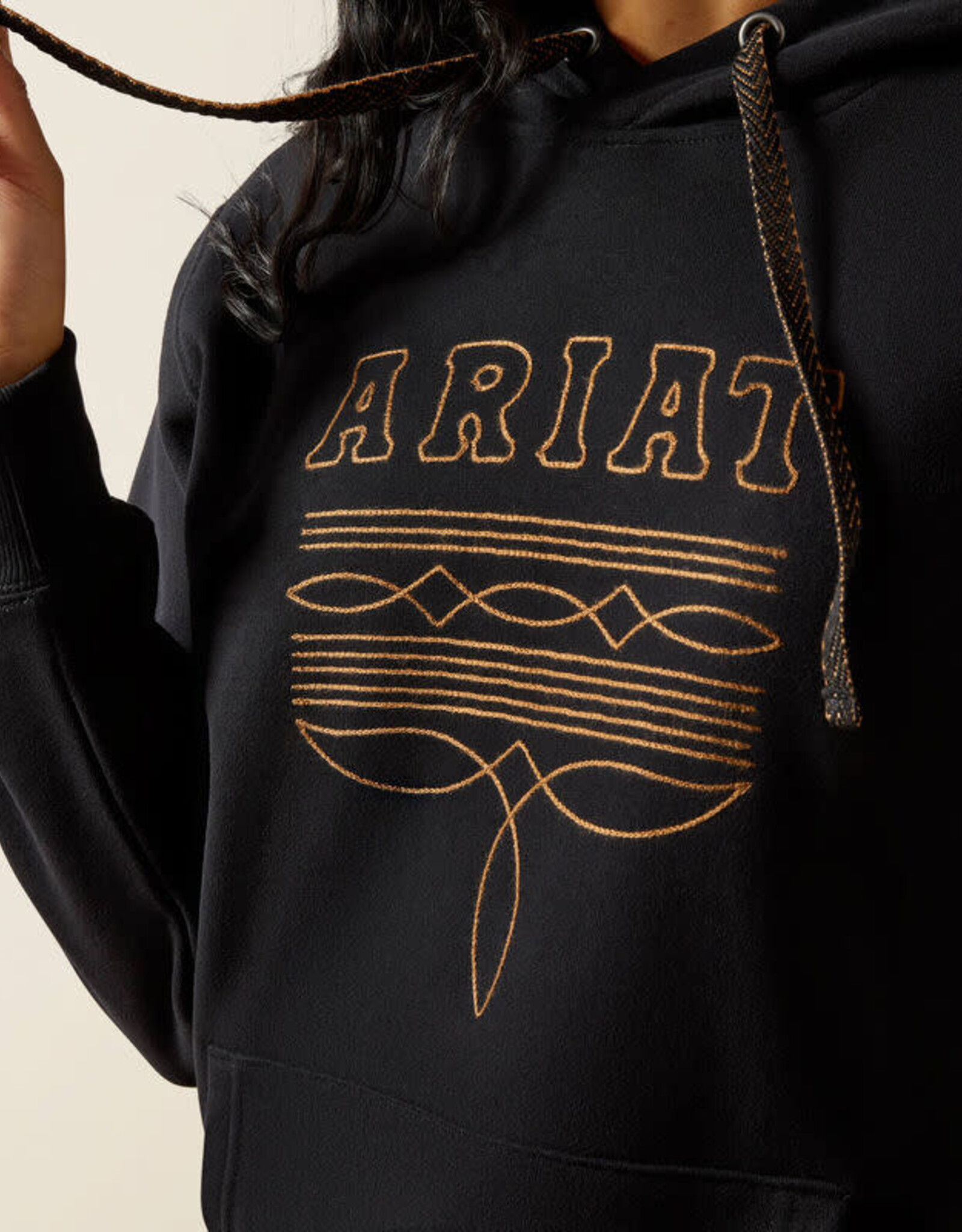 Ariat Ariat Womens Black Boot Stitch Pullover Hoodie ~ Plus Sizes