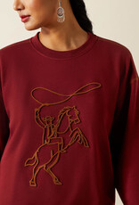 Ariat Ariat Womens Cabernet Lasso Cowboy Crewneck Sweatshirt