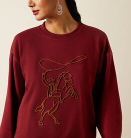Ariat Ariat Womens Cabernet Lasso Cowboy Crewneck Sweatshirt