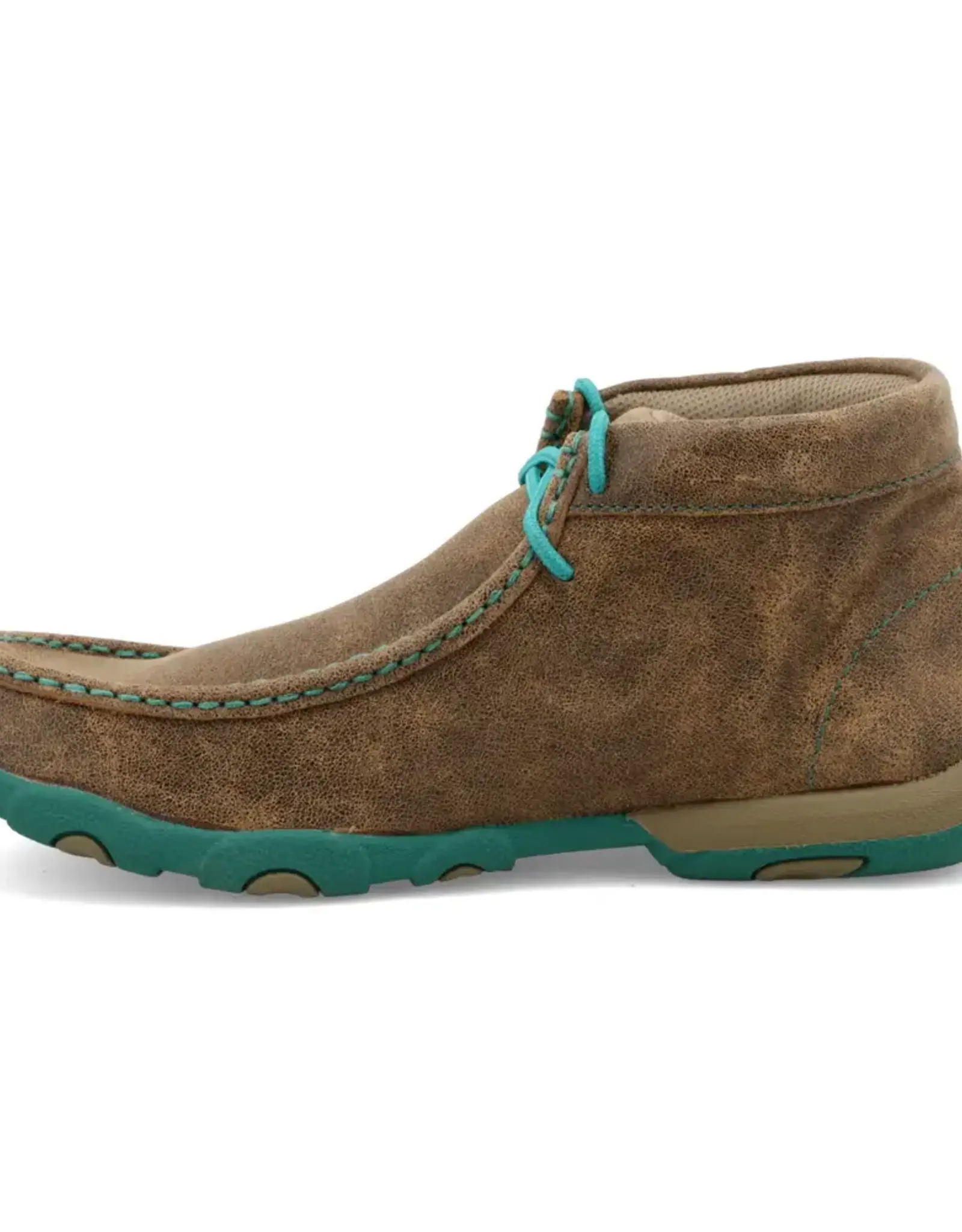 Womens Twisted X Driving Mocs Bomber Brown and Turquoise