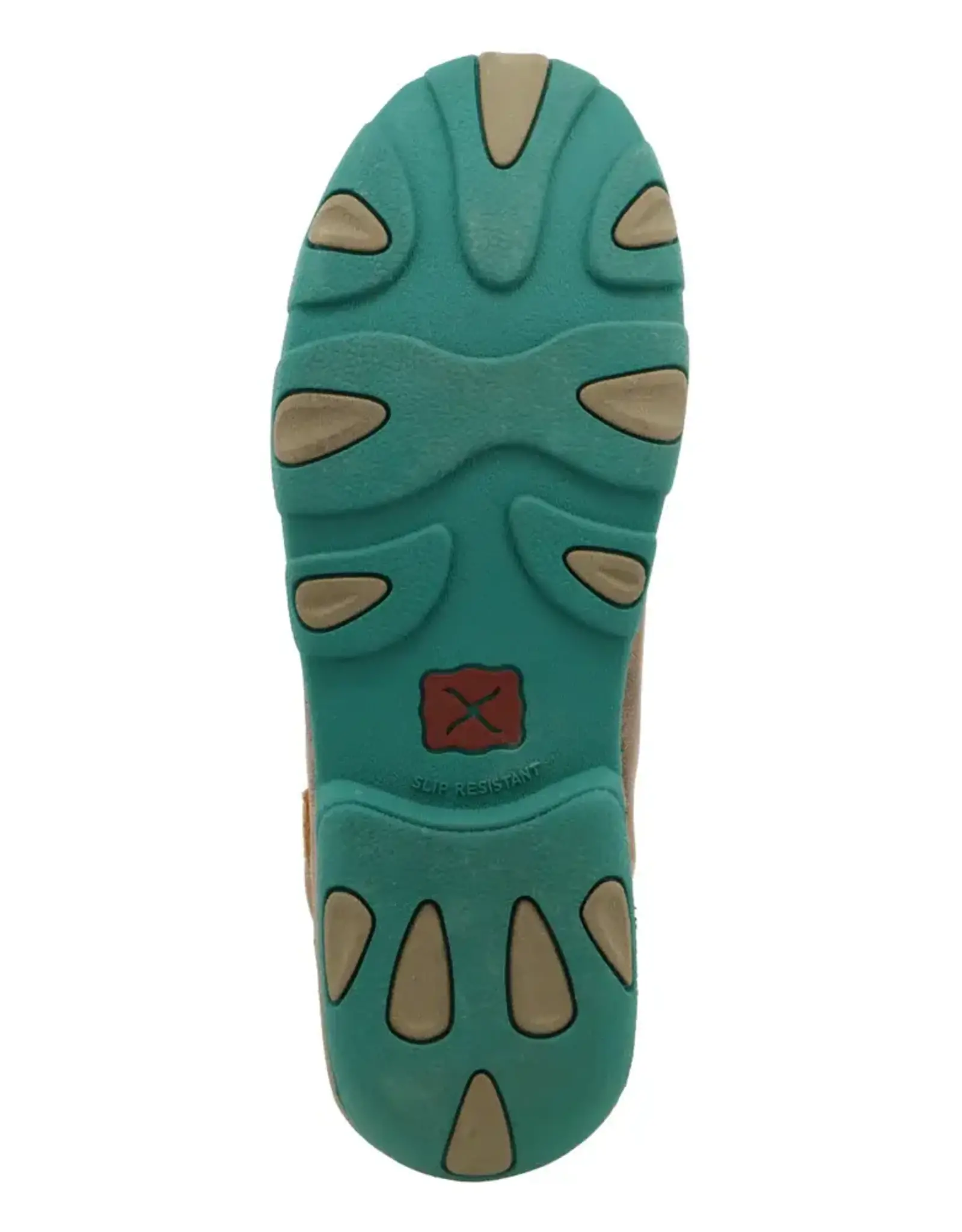 Womens Twisted X Driving Mocs Bomber Brown and Turquoise