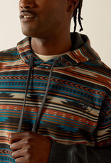 Ariat Ariat Mens Grey Aztec Color Block Pullover Hoodie