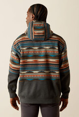 Ariat Ariat Mens Grey Aztec Color Block Pullover Hoodie