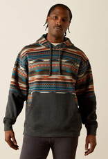 Ariat Ariat Mens Grey Aztec Color Block Pullover Hoodie