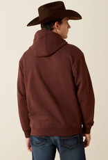 Ariat Ariat Mens Brown Turquoise Aztec Logo Western Pullover Hoodie