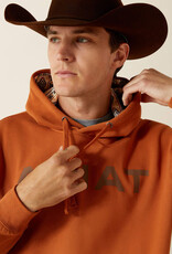 Ariat Mens Ariat Logo Contrasting Hood Western Pullover Hoodie