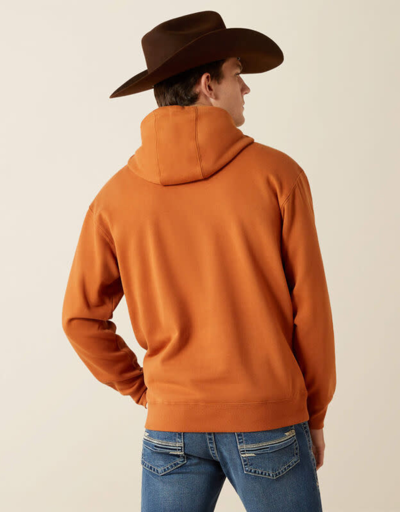 Ariat Mens Ariat Logo Contrasting Hood Western Pullover Hoodie