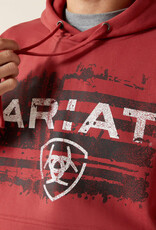 Ariat Ariat Mens Brick Red Liquid Flag Logo Pullover Hoodie ~ Matching Boys