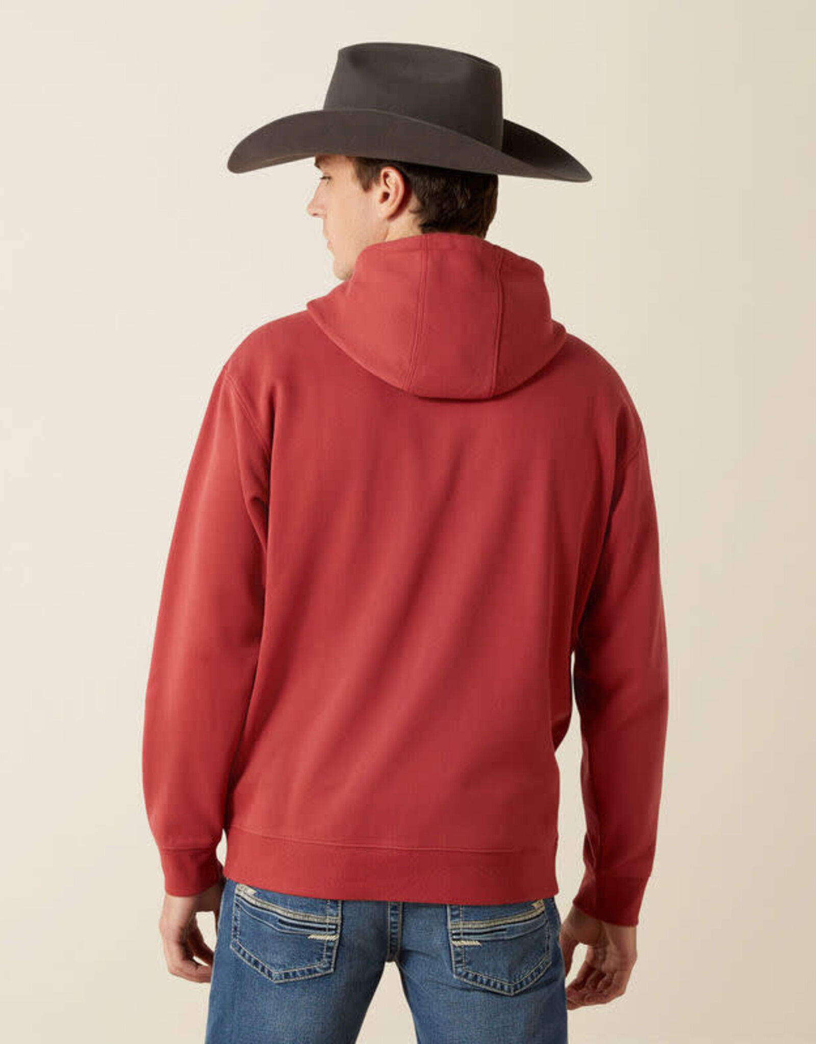 Ariat Ariat Mens Brick Red Liquid Flag Logo Pullover Hoodie ~ Matching Boys