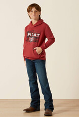 Ariat Ariat Boys Brick Red Liquid Flag Logo Pullover Hoodie ~ Matching Mens