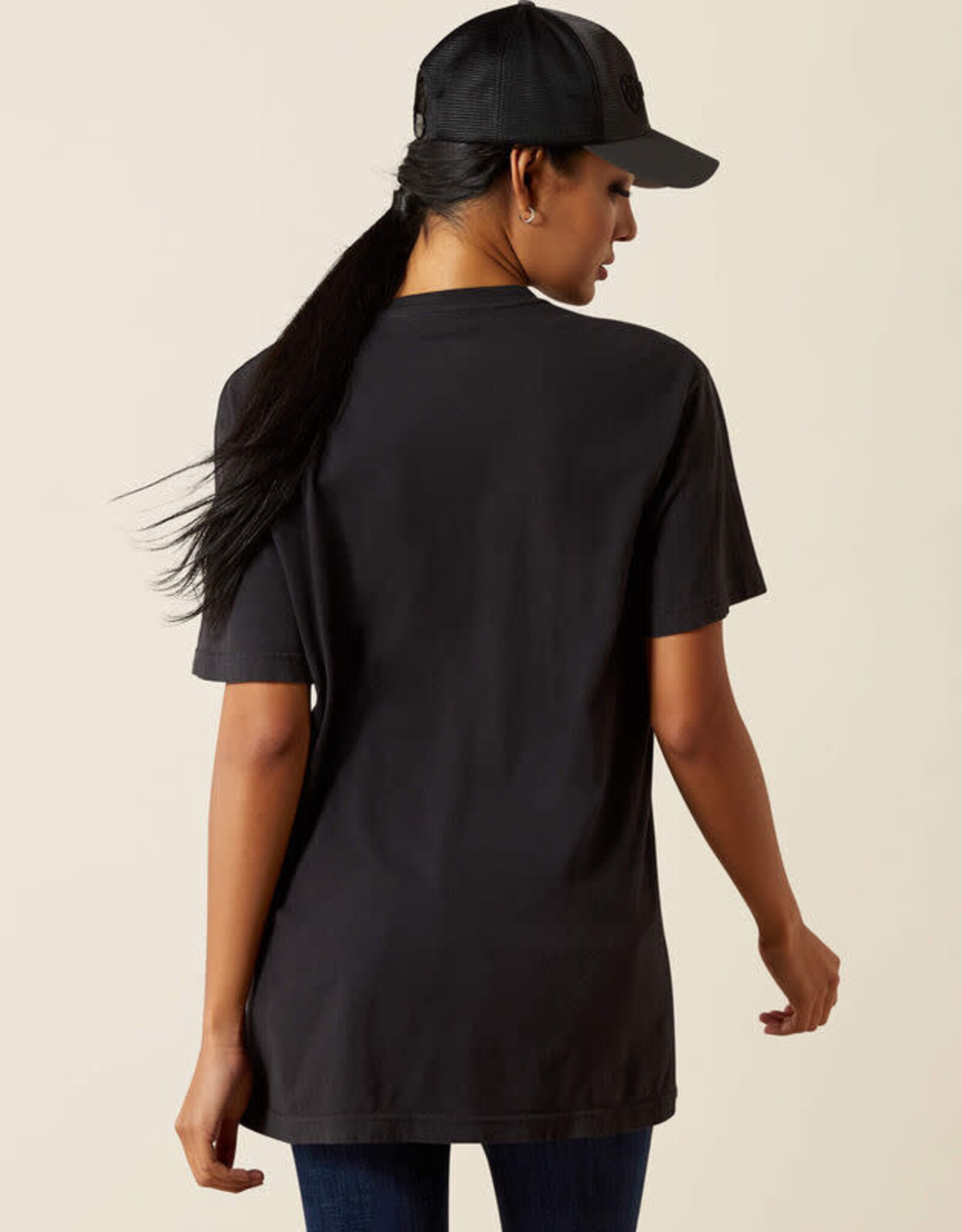 Ariat Womens Ariat Black Boot Stitched Logo Short Sleeve T Shirt