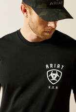 Ariat Mens Ariat Black Faded Bull Short Sleeve T Shirt