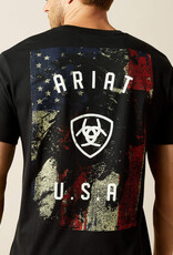 Ariat Mens Ariat Black Faded Bull Short Sleeve T Shirt