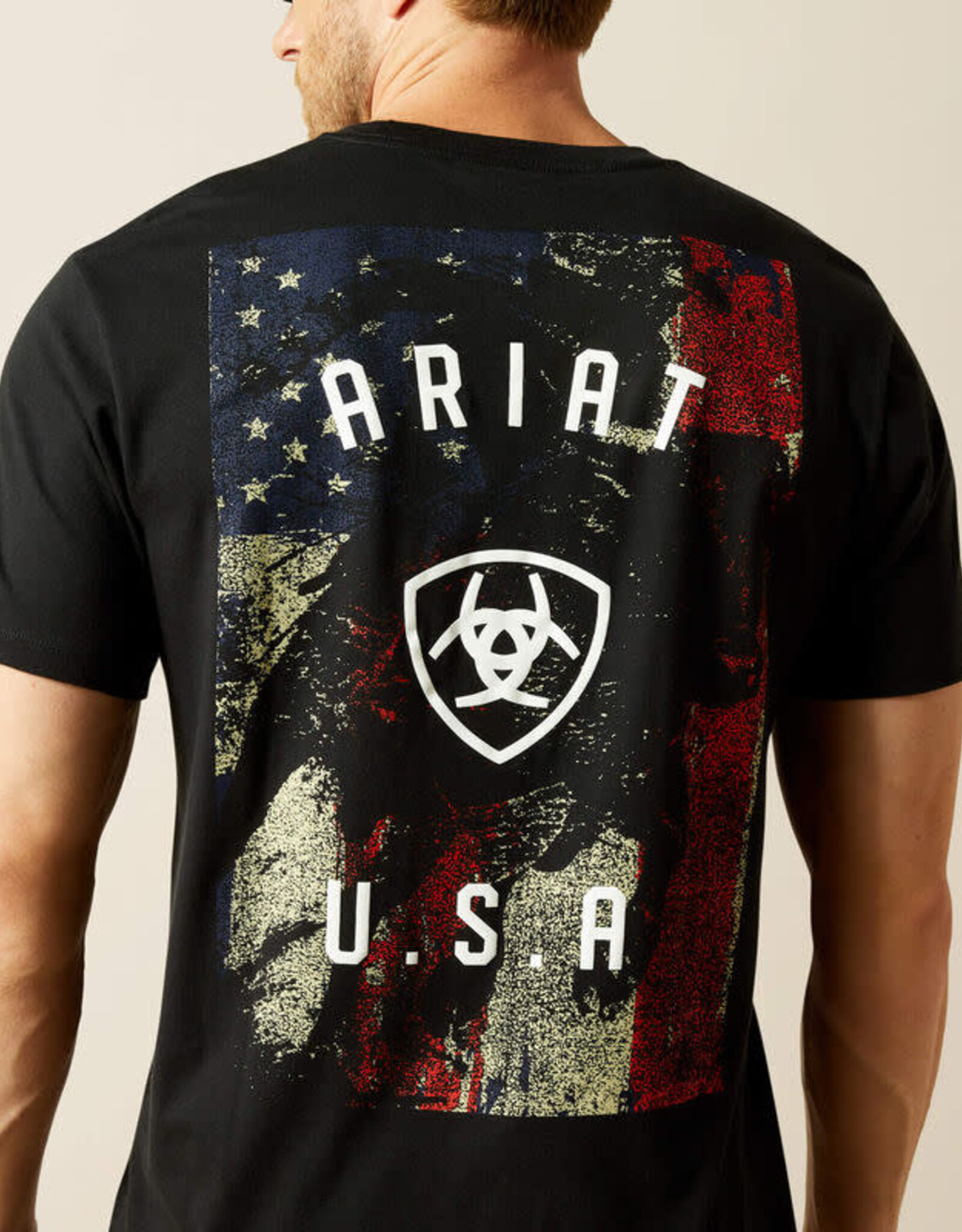Ariat Mens Ariat Black Faded Bull Short Sleeve T Shirt