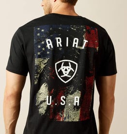 Ariat Mens Ariat Black Faded Bull Short Sleeve T Shirt
