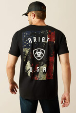 Ariat Mens Ariat Black Faded Bull Short Sleeve T Shirt