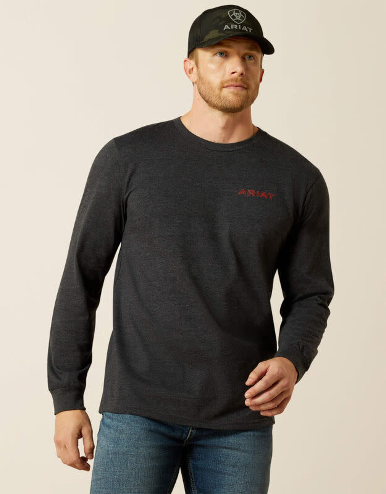 Ariat Mens Ariat Stamped Freedom Classic Fit Long Sleeve T-Shirt
