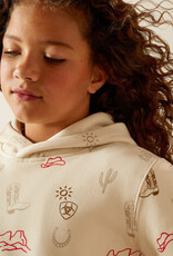 Ariat Girls Ariat Tan Western Motif Pullover Hoodie