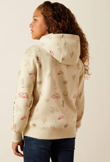 Ariat Girls Ariat Tan Western Motif Pullover Hoodie