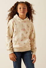 Ariat Girls Ariat Tan Western Motif Pullover Hoodie