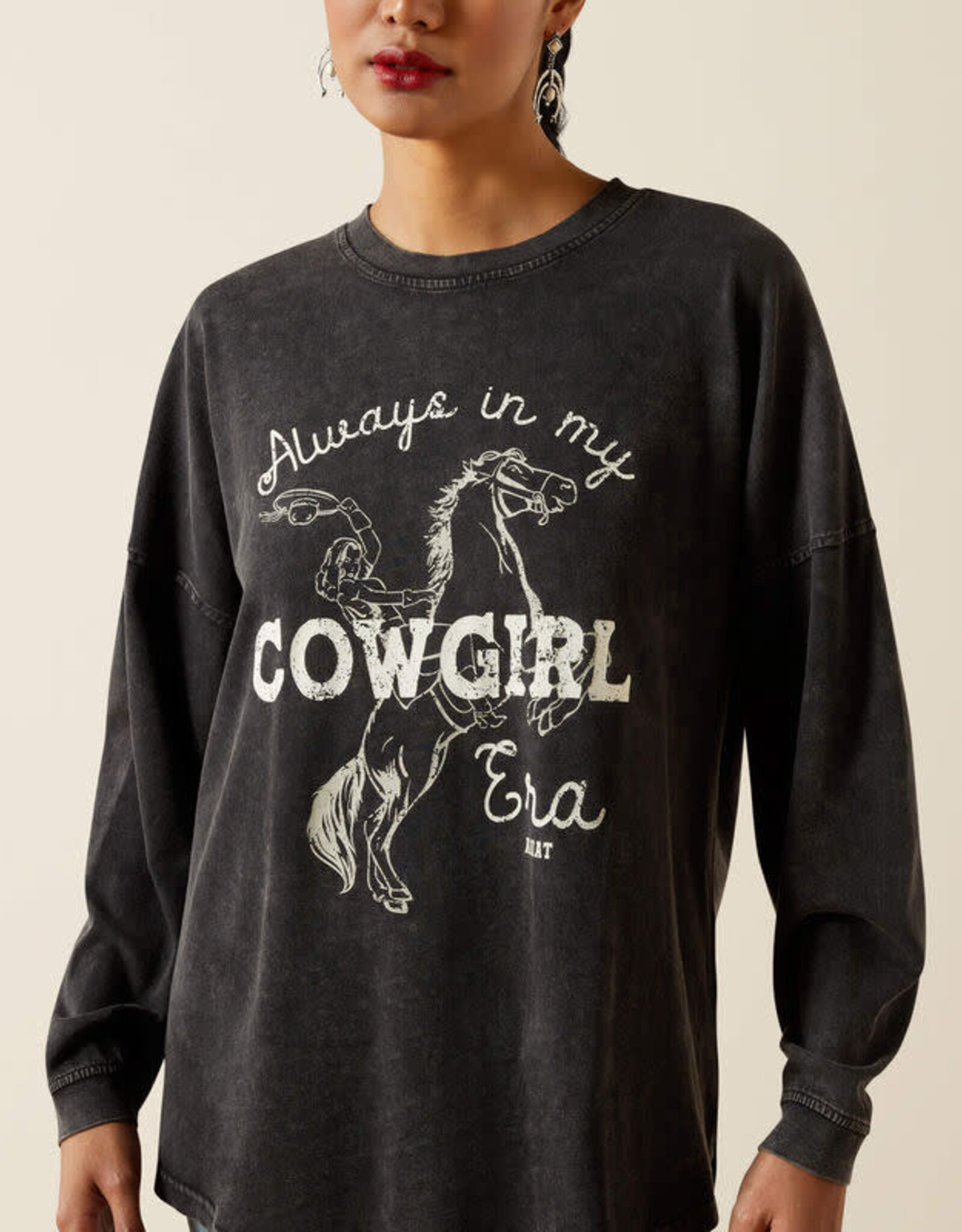 Ariat Womens Ariat Black Mineral Cowgirl Era Logo Short Sleeve T Shirt