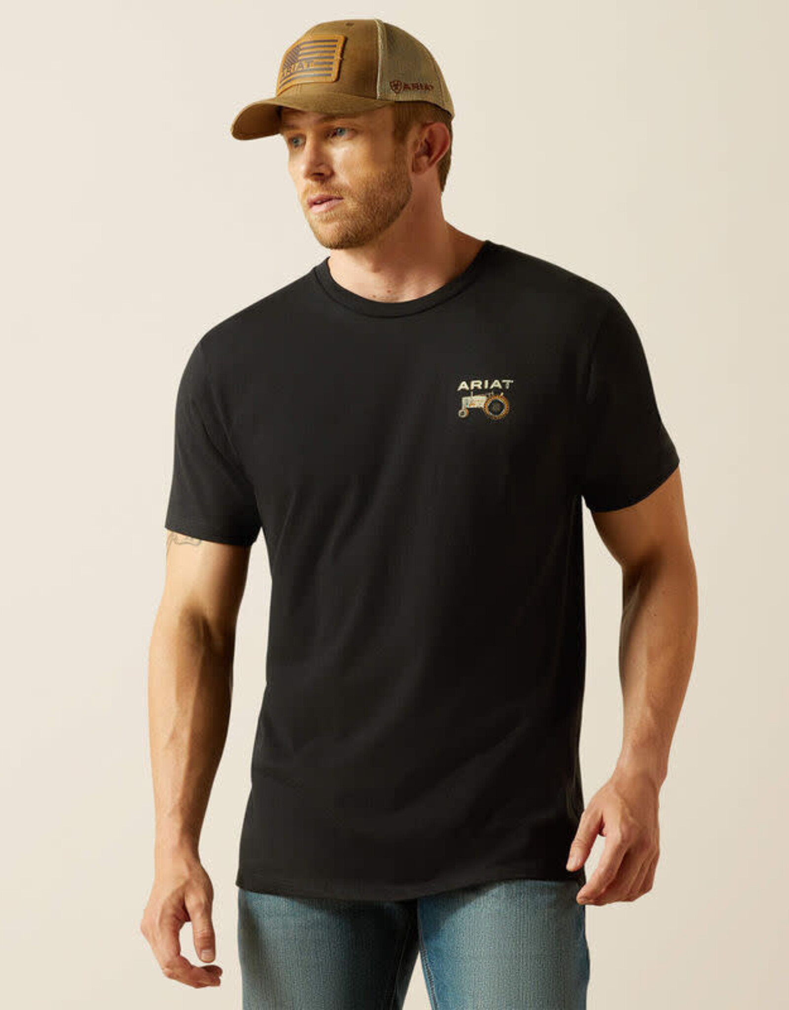 Ariat Mens Ariat Black Tractor Short Sleeve T Shirt