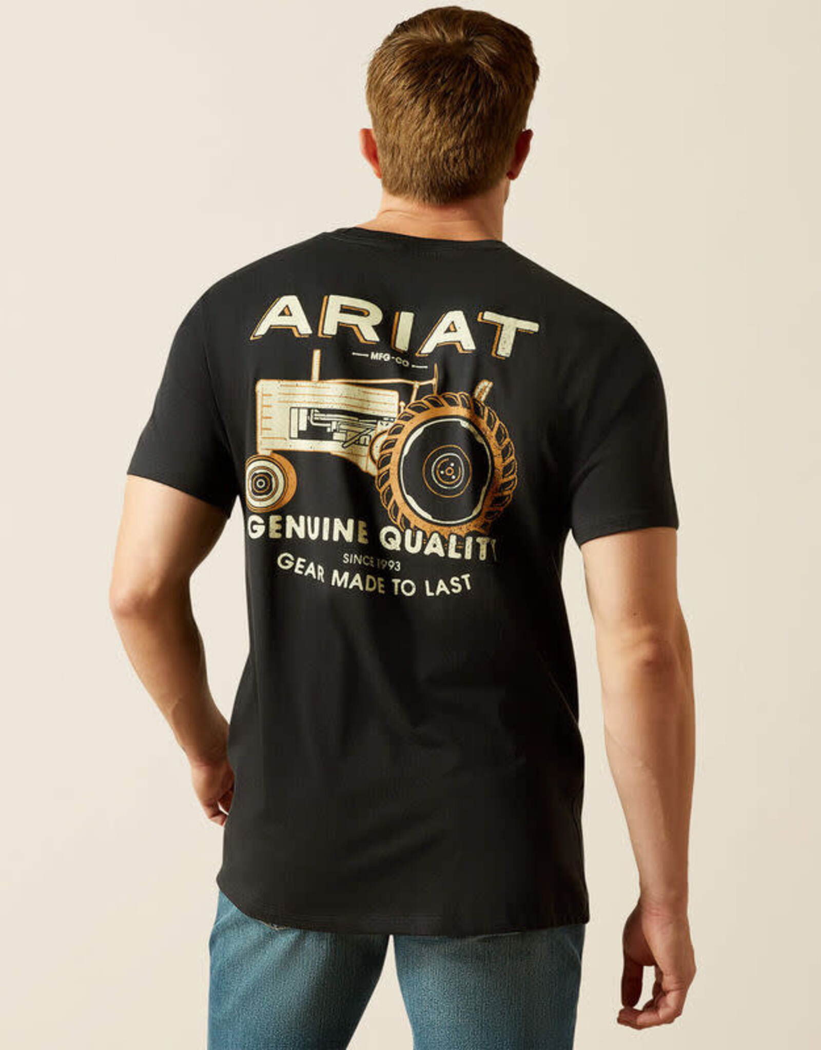 Ariat Mens Ariat Black Tractor Short Sleeve T Shirt