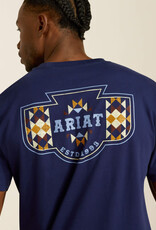 Ariat Mens Ariat Navy Western Logo Short Sleeve T Shirt