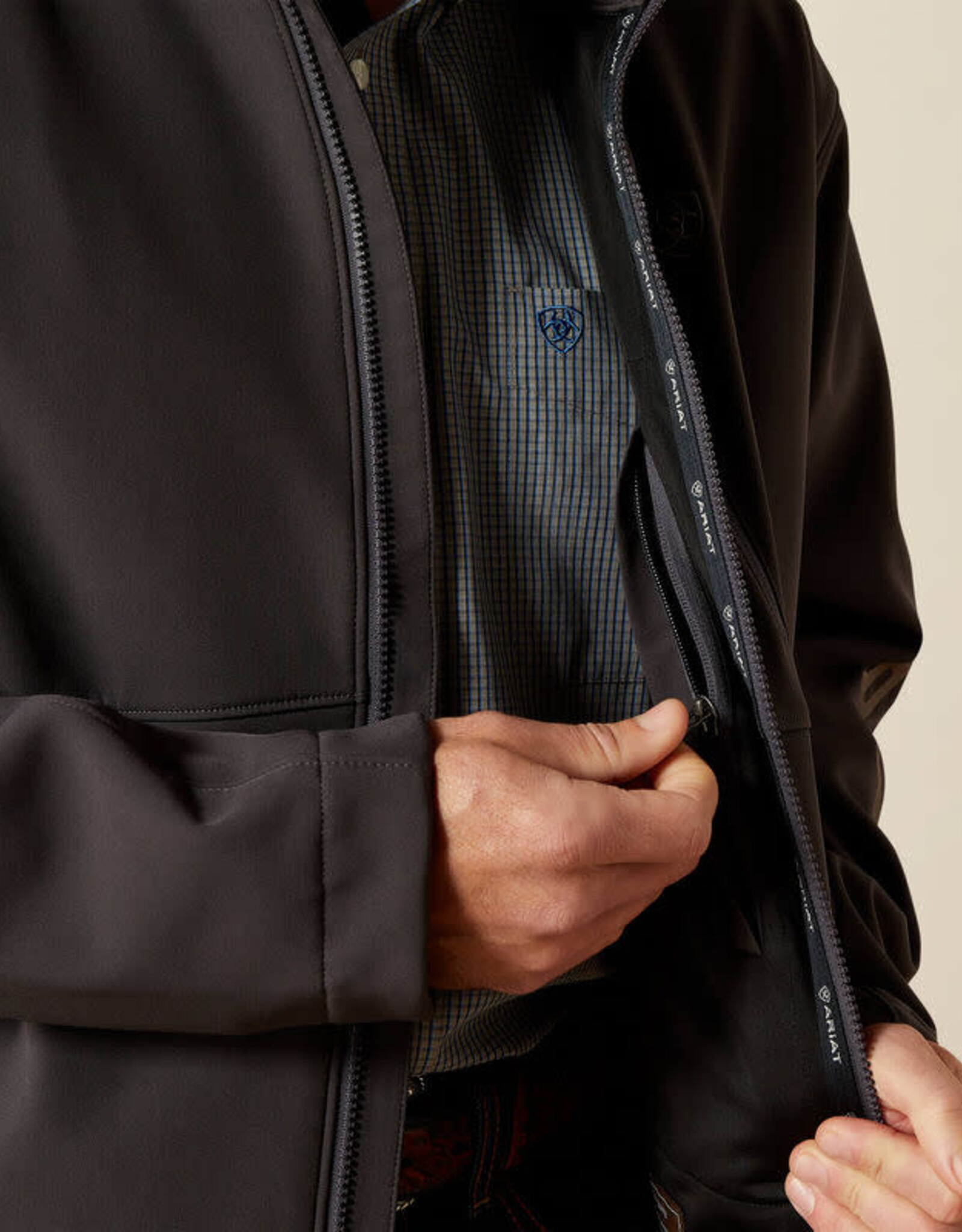 Ariat Ariat Mens Phantom Grey Softshell Logo Jacket