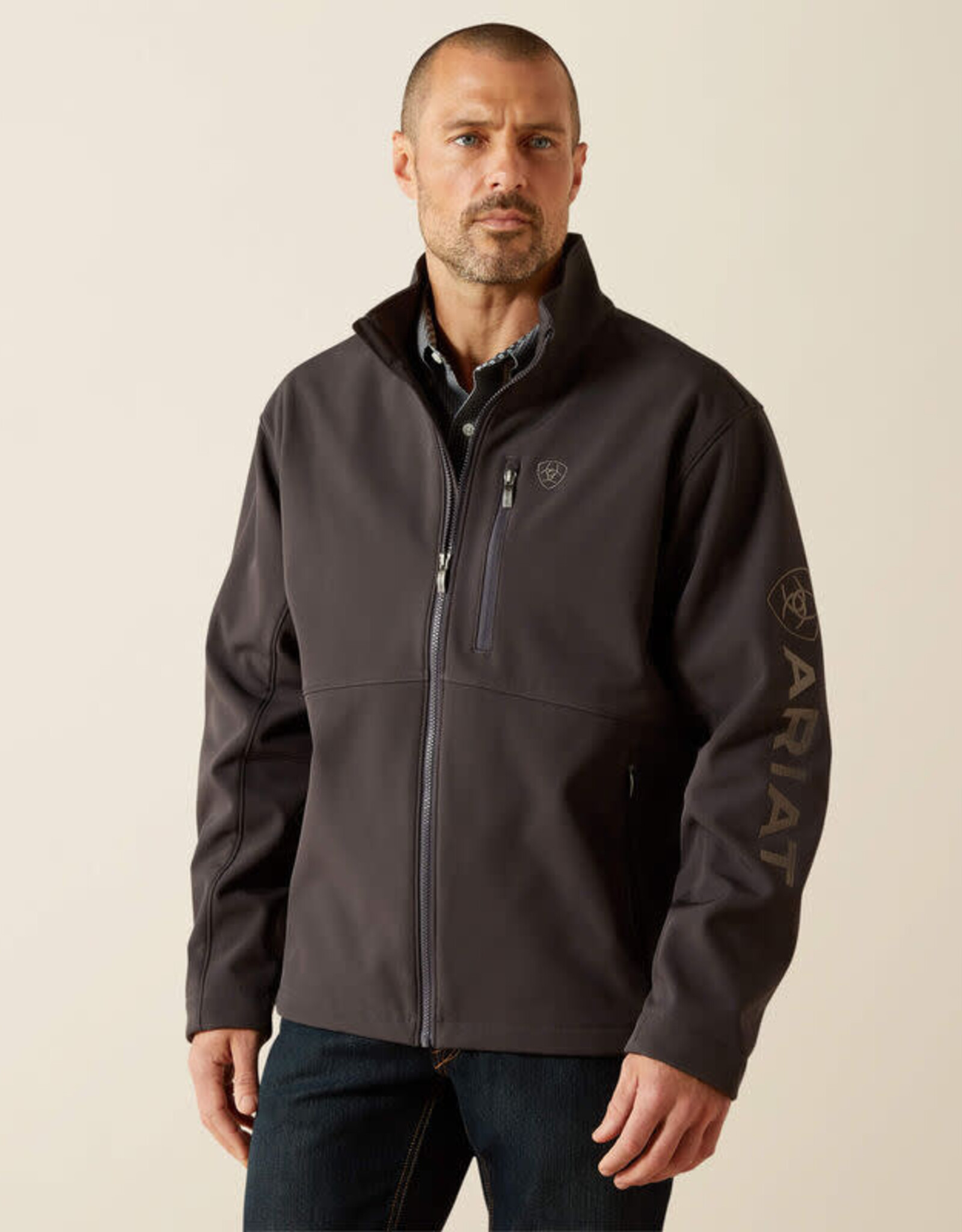Ariat Ariat Mens Phantom Grey Softshell Logo Jacket