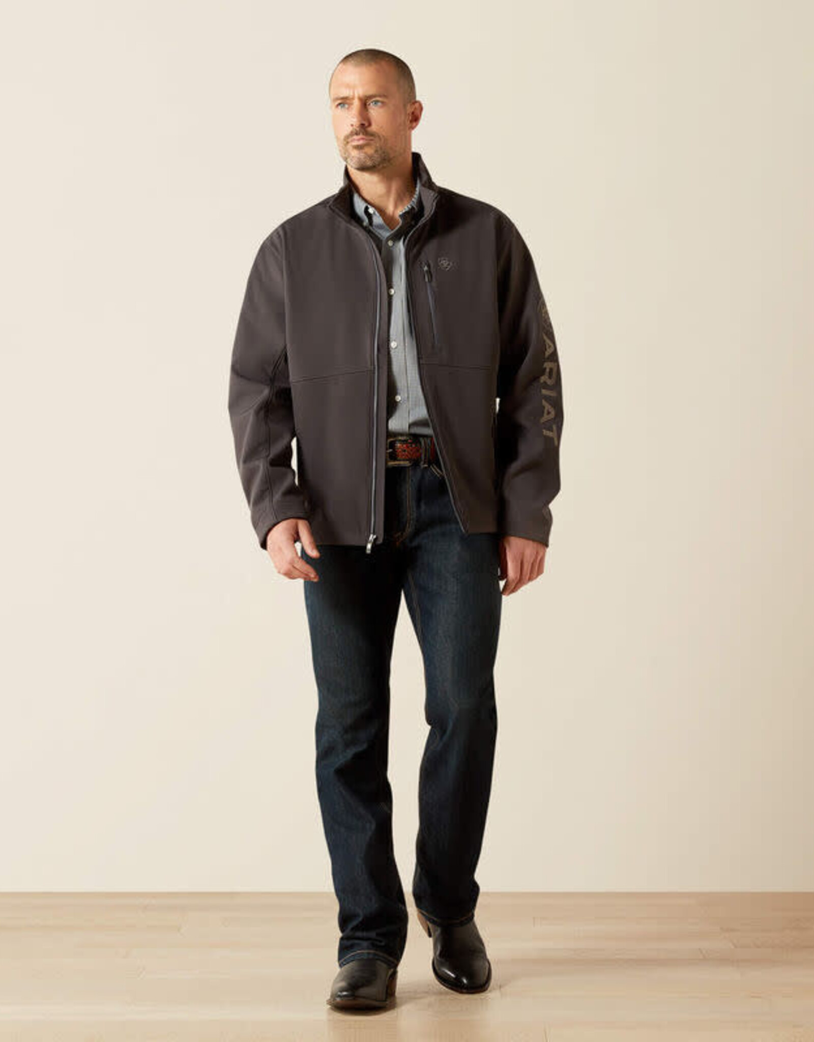 Ariat Ariat Mens Phantom Grey Softshell Logo Jacket