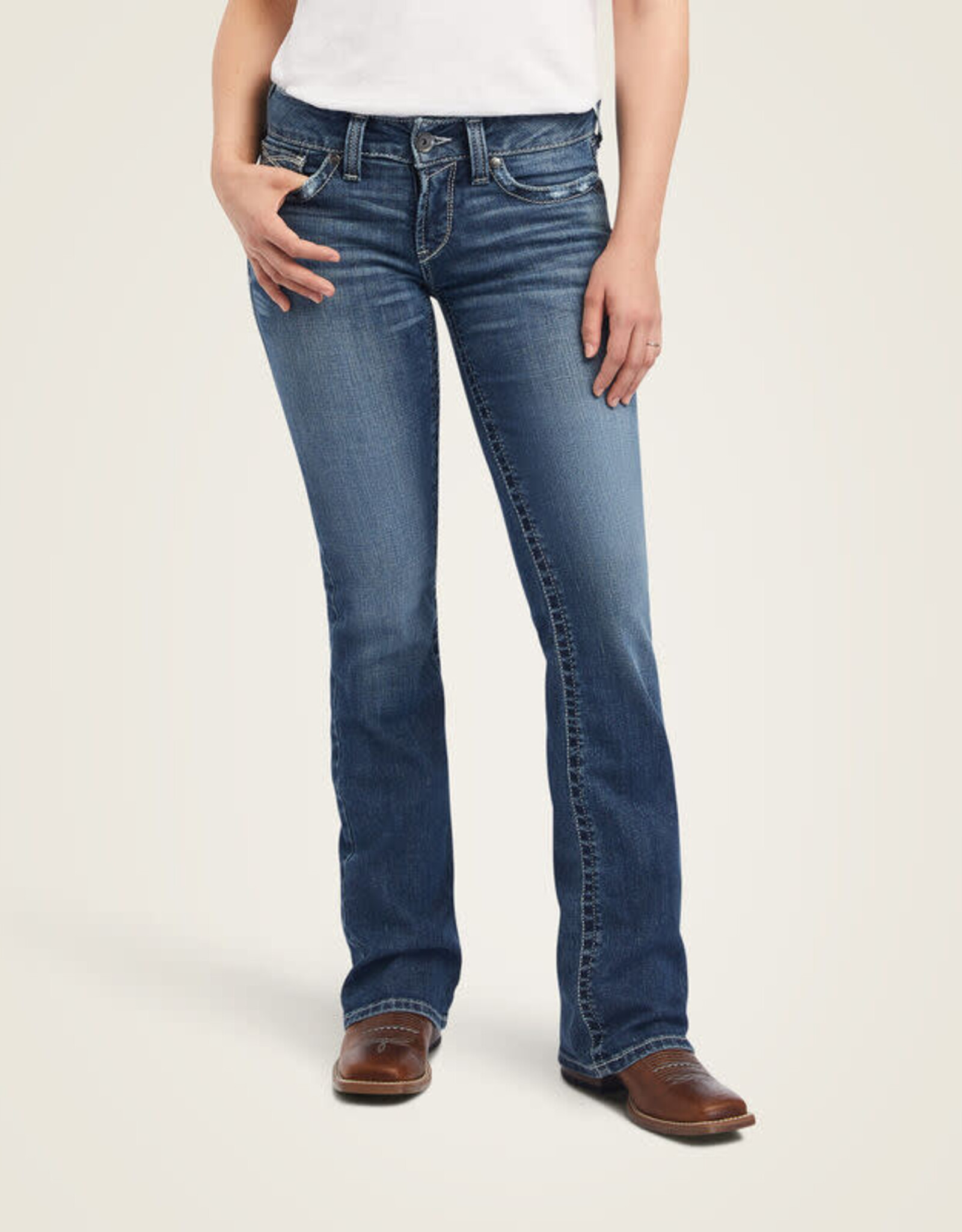Ariat Ariat Womens Mid Rise Canadian Raquel Boot Cut Denim Western Riding Jean ~ Plus Sizes Available