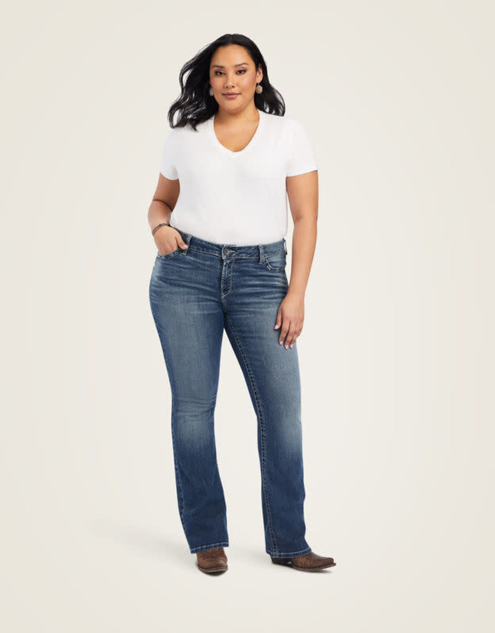 Ariat Ariat Womens Mid Rise Canadian Raquel Boot Cut Denim Western Riding Jean ~ Plus Sizes Available