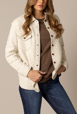 Kimes Womens Natural Susie Quilted Button Sweatshirt Jacket Kimes Womens Natural Susie Quilted Button Sweatshirt Jacket