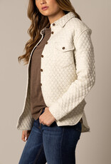 Kimes Womens Natural Susie Quilted Button Sweatshirt Jacket Kimes Womens Natural Susie Quilted Button Sweatshirt Jacket