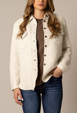 Kimes Womens Natural Susie Quilted Button Sweatshirt Jacket Kimes Womens Natural Susie Quilted Button Sweatshirt Jacket