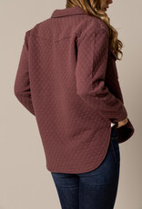 Kimes Womens Mauve Susie Quilted Button Sweatshirt Jacket Kimes Womens Mauve Susie Quilted Button Sweatshirt Jacket