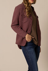 Kimes Womens Mauve Susie Quilted Button Sweatshirt Jacket Kimes Womens Mauve Susie Quilted Button Sweatshirt Jacket