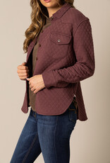 Kimes Womens Mauve Susie Quilted Button Sweatshirt Jacket Kimes Womens Mauve Susie Quilted Button Sweatshirt Jacket