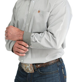 Cinch Mens Cinch Olive Pinstripe Tencel Long Sleeve Western Button Arena Shirt