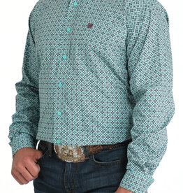 Cinch Mens Cinch Turquoise Purple Print Long Sleeve Western Button Arena Shirt