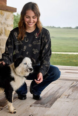 Ariat Womens Ariat Black Western Motif Crew Neck Sweatshirt