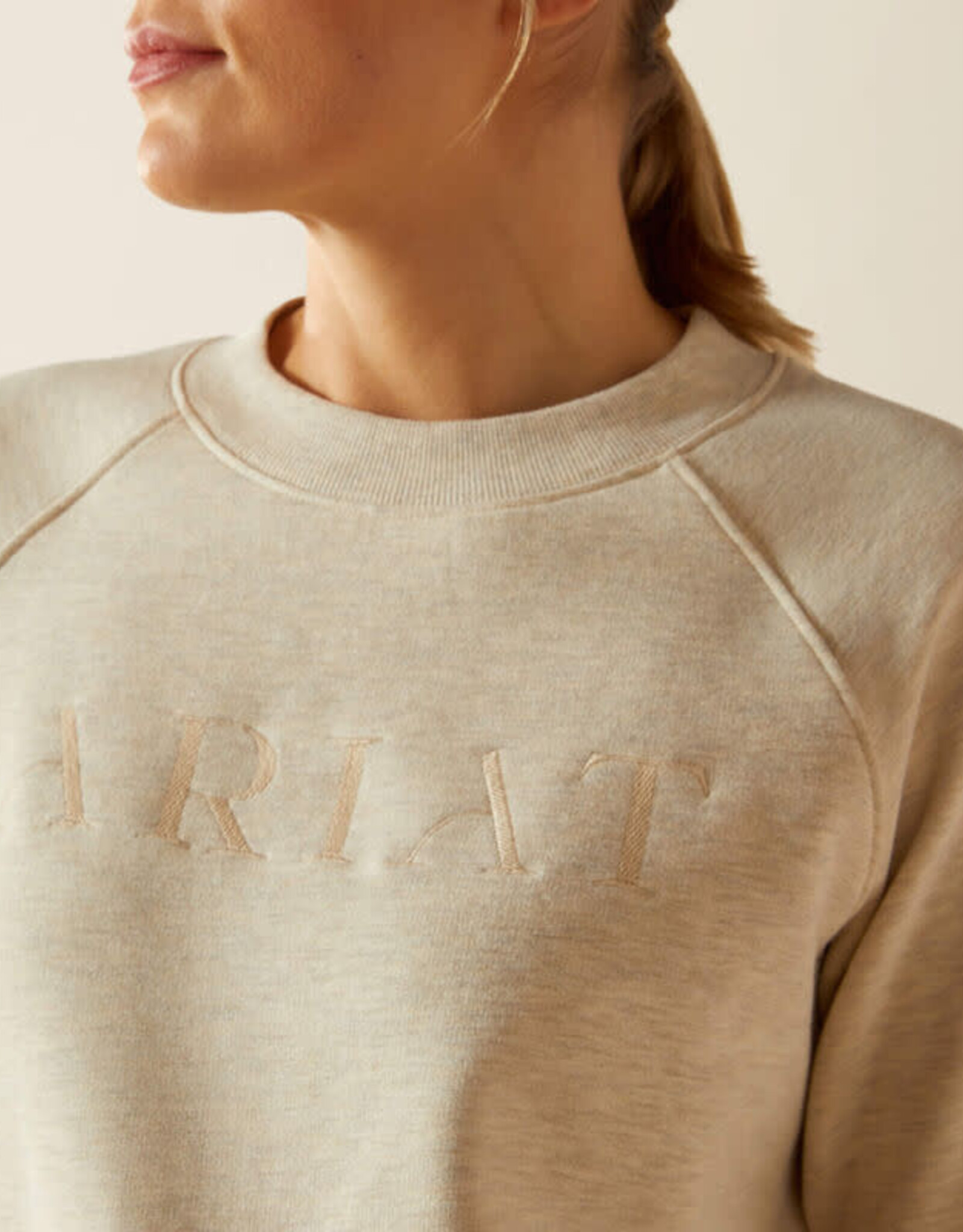 Ariat Womens Ariat Pelican Heather Martine Embroidered Crewneck Sweatshirt