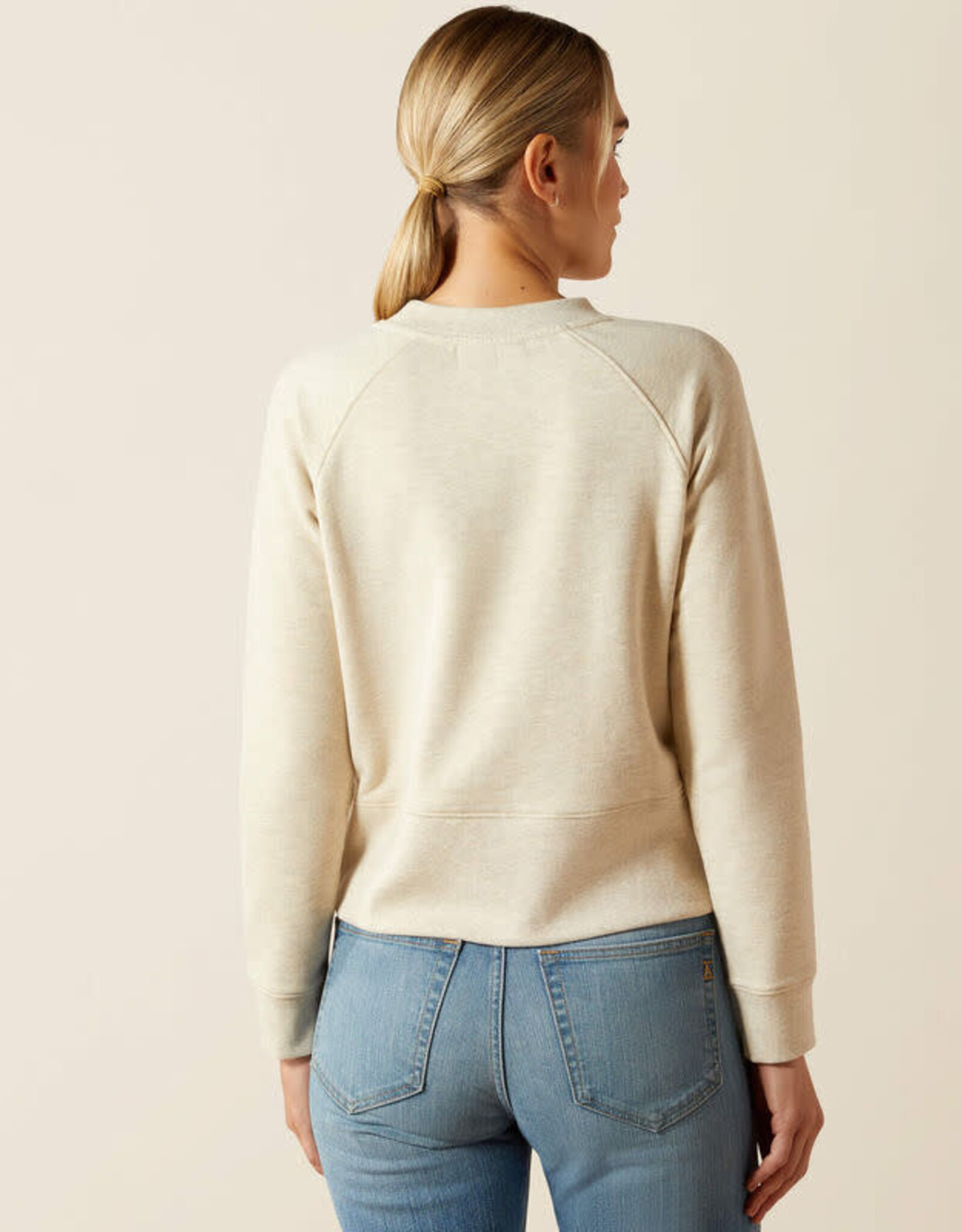 Ariat Womens Ariat Pelican Heather Martine Embroidered Crewneck Sweatshirt