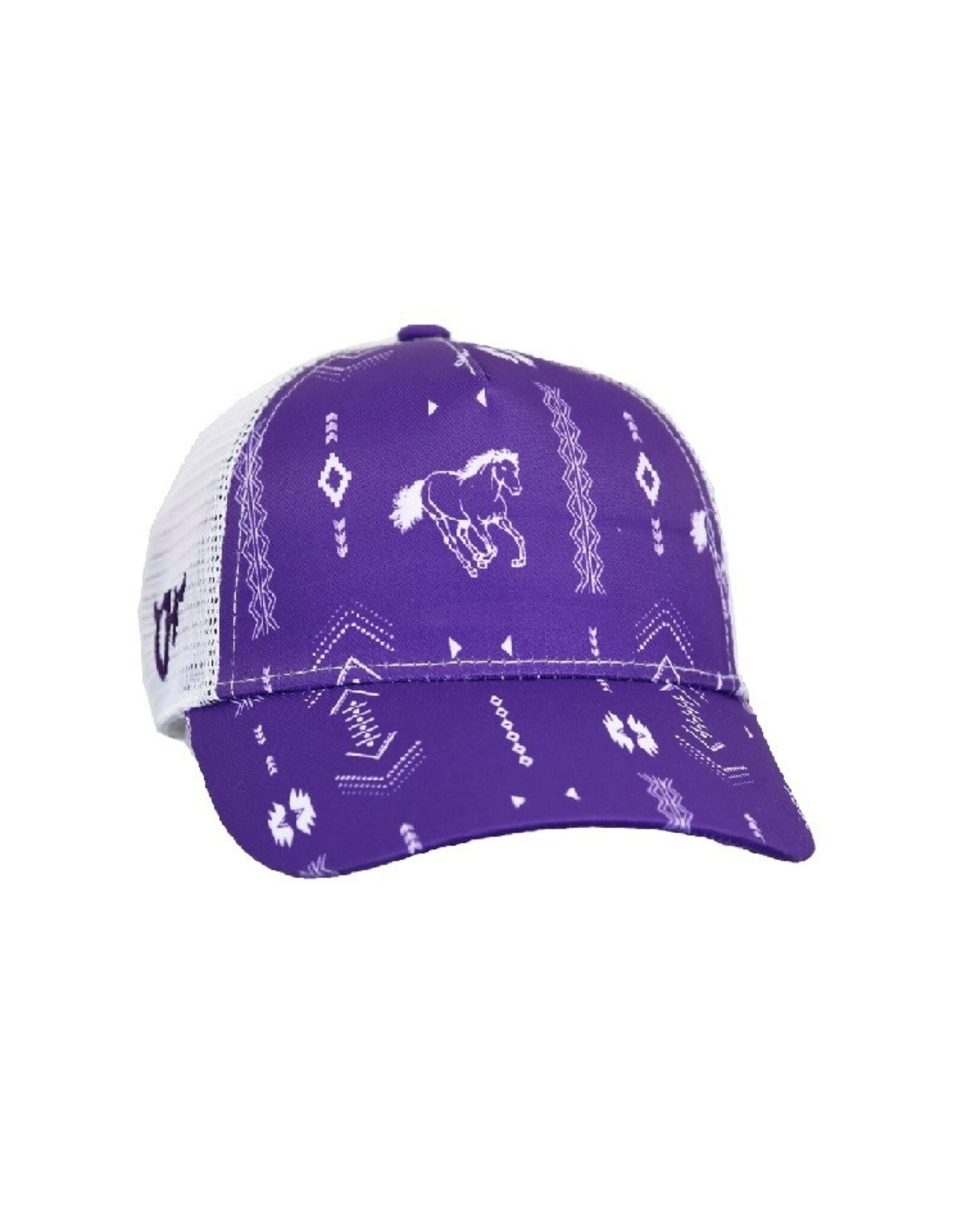 Girls Cowgirl Hardware Purple Aztec Horse Baseball Cap